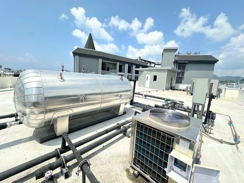 ถังน้ำร้อนแนวนอนและ Heat Pump