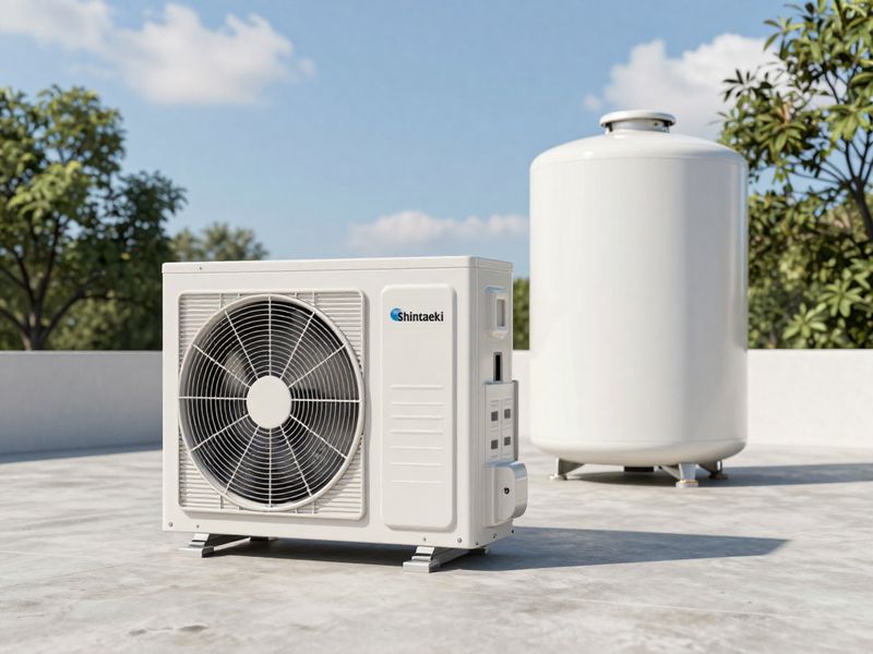 เครื่อง Heat Pump และถังเก็บน้ำร้อน